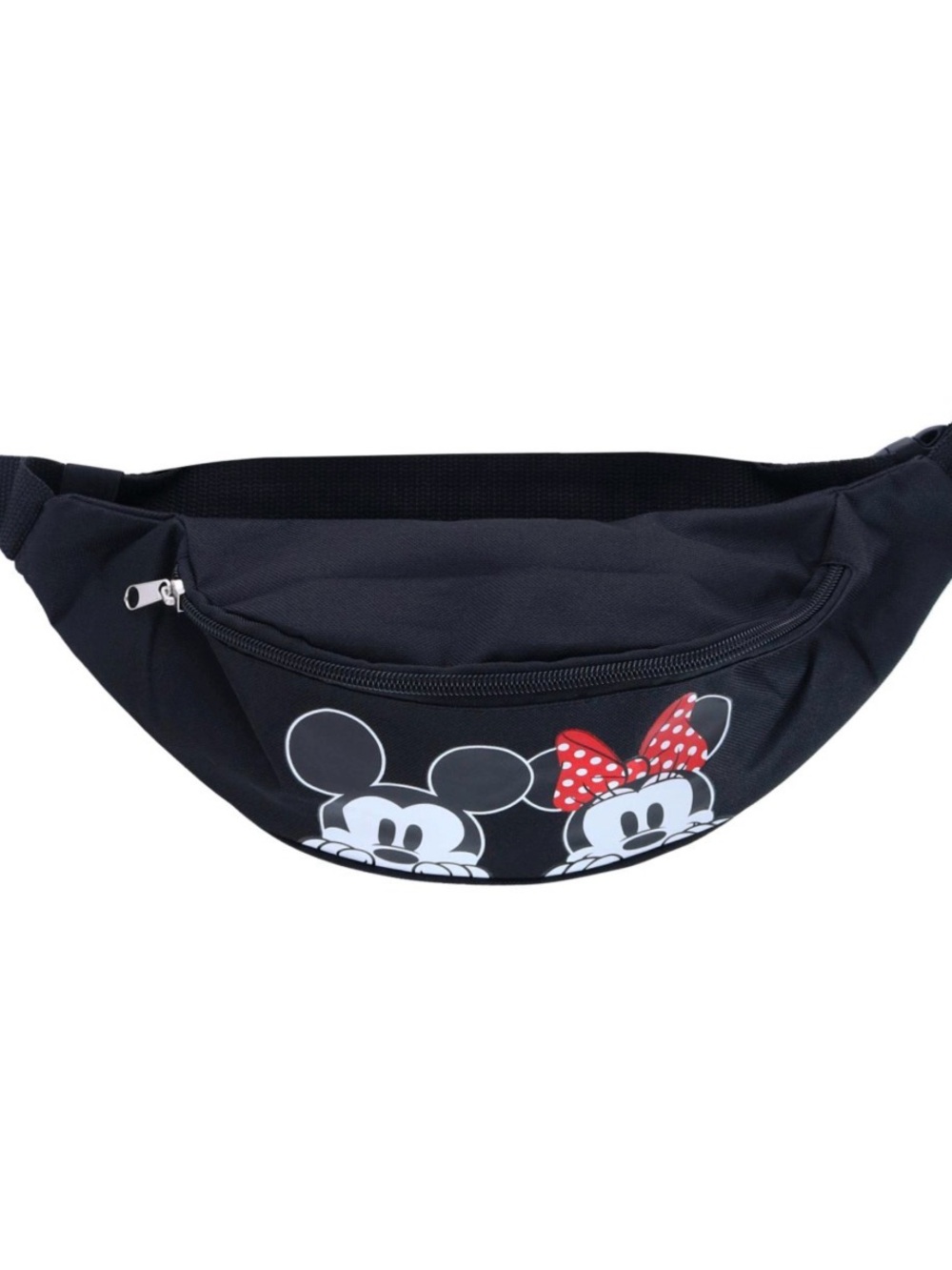 Black Mickey & Minnie Peeking Fanny Pack